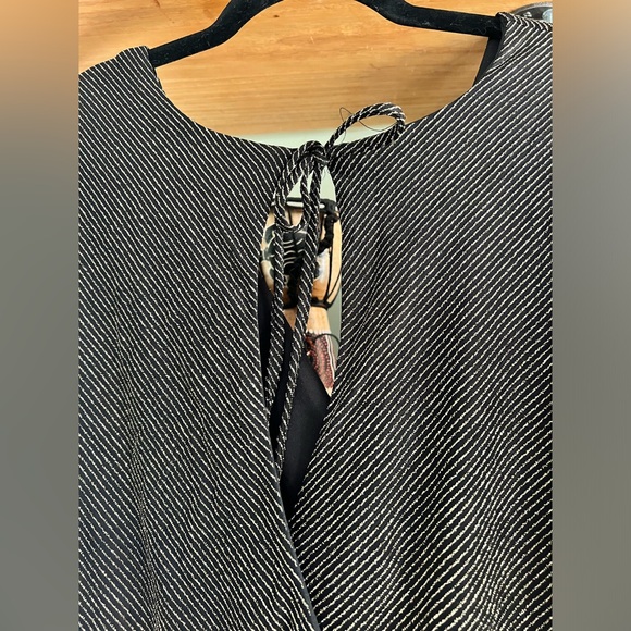 NWOT: Torrid Black & Gold Striped Jumpsuit with removable belt - Picture 2 of 2